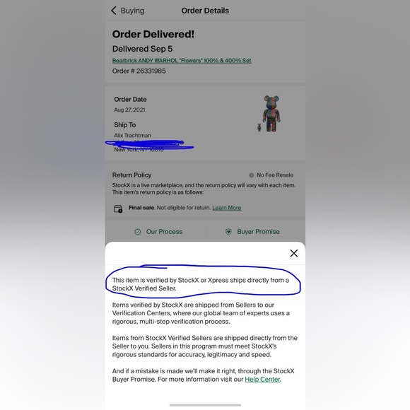 Bearbrick ANDY WARHOL “Flowers” 100% & 400% Set - Picture 6 of 6